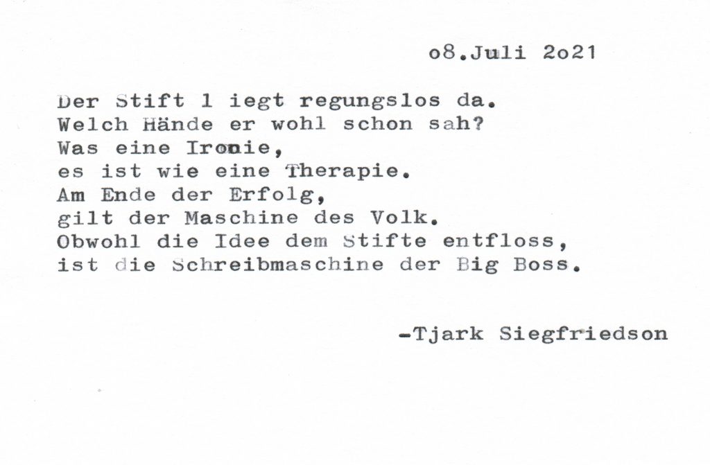 Gedicht, Stift, Schreibmaschine