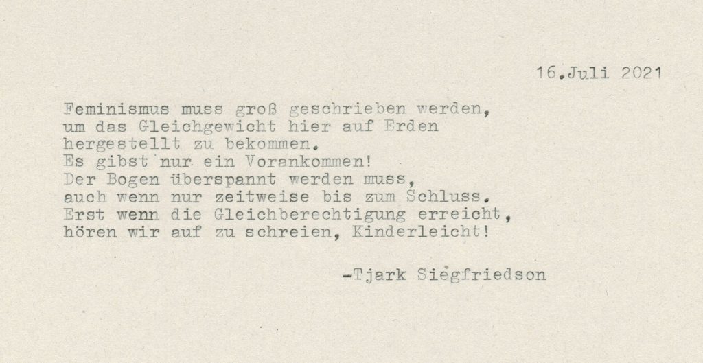 Gedicht über Feminismus
